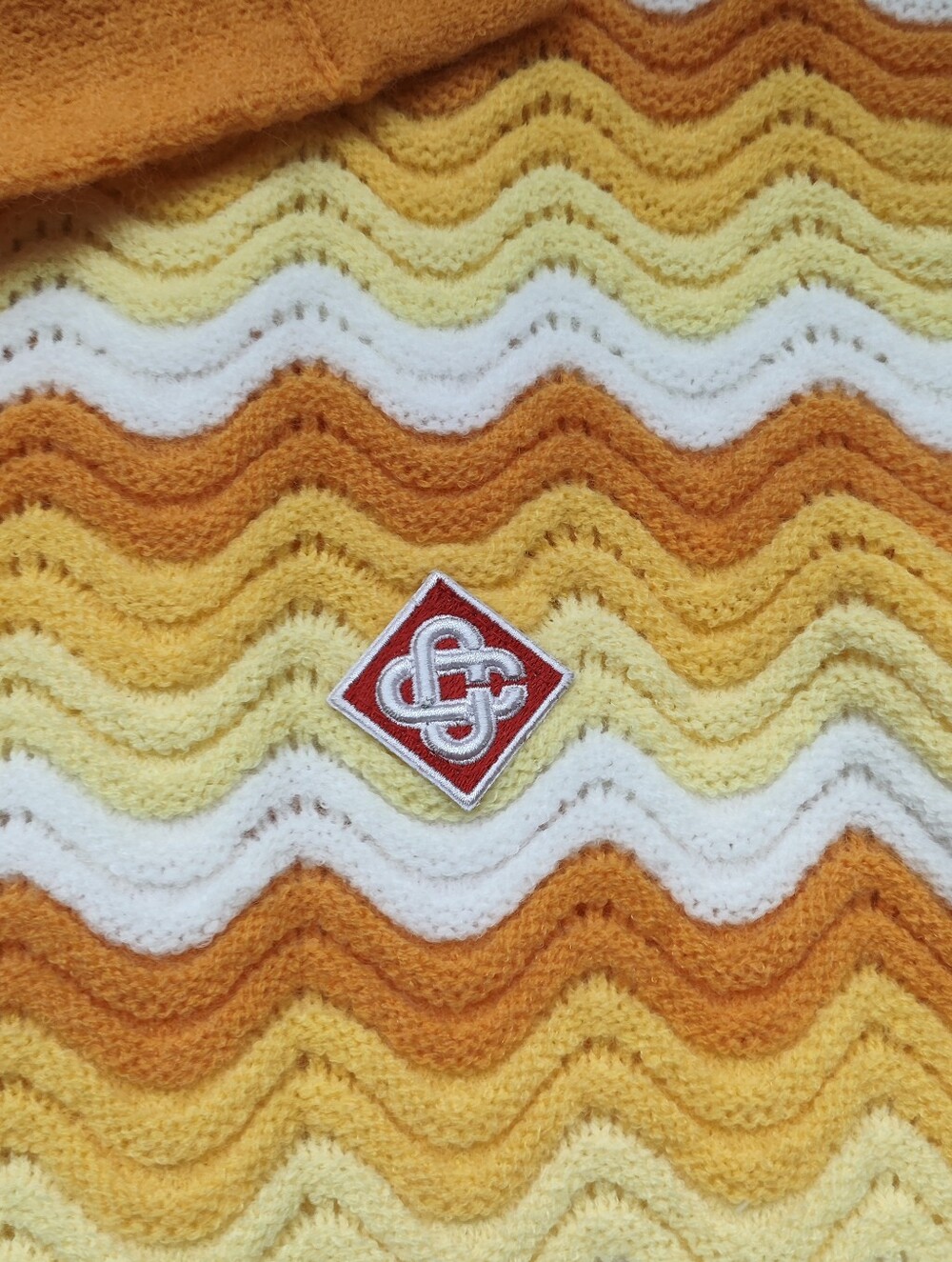 Casablanca Vintage Wave Pattern Knit Polo Cardigan - Picture 5 of 5